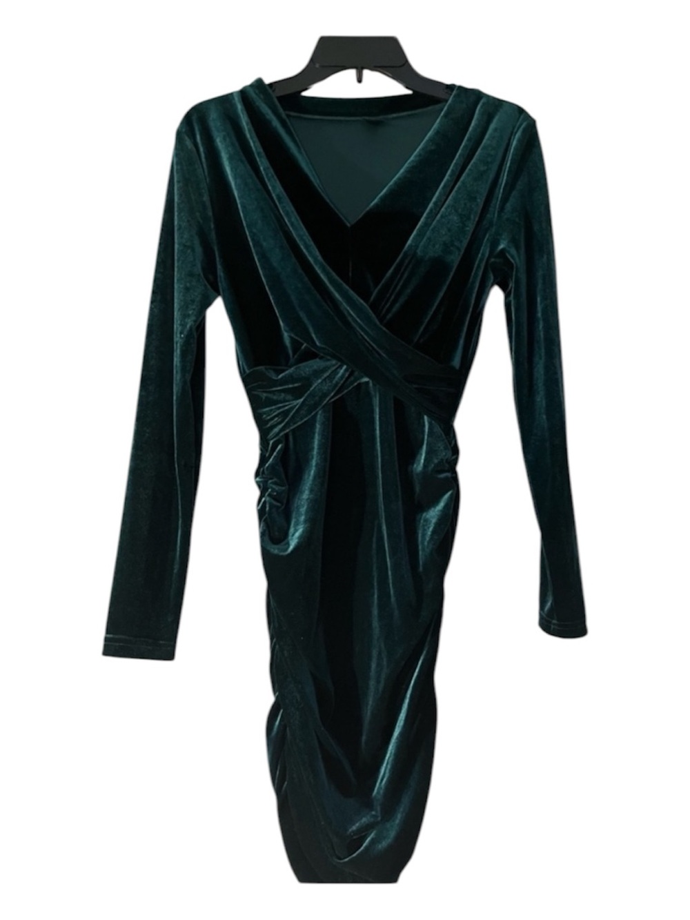 SHEIN Dark Green Velvet Dress
